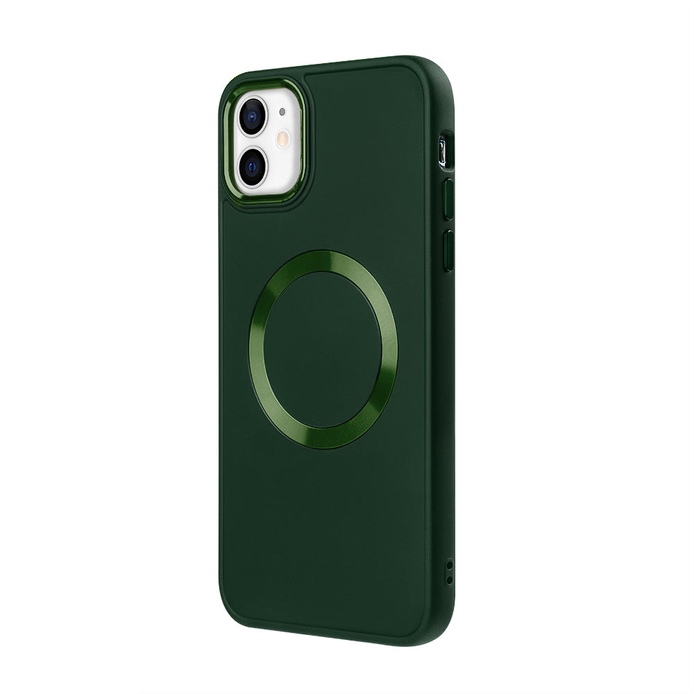 Apple iPhone 11 Renkli Magsafe Case Haki