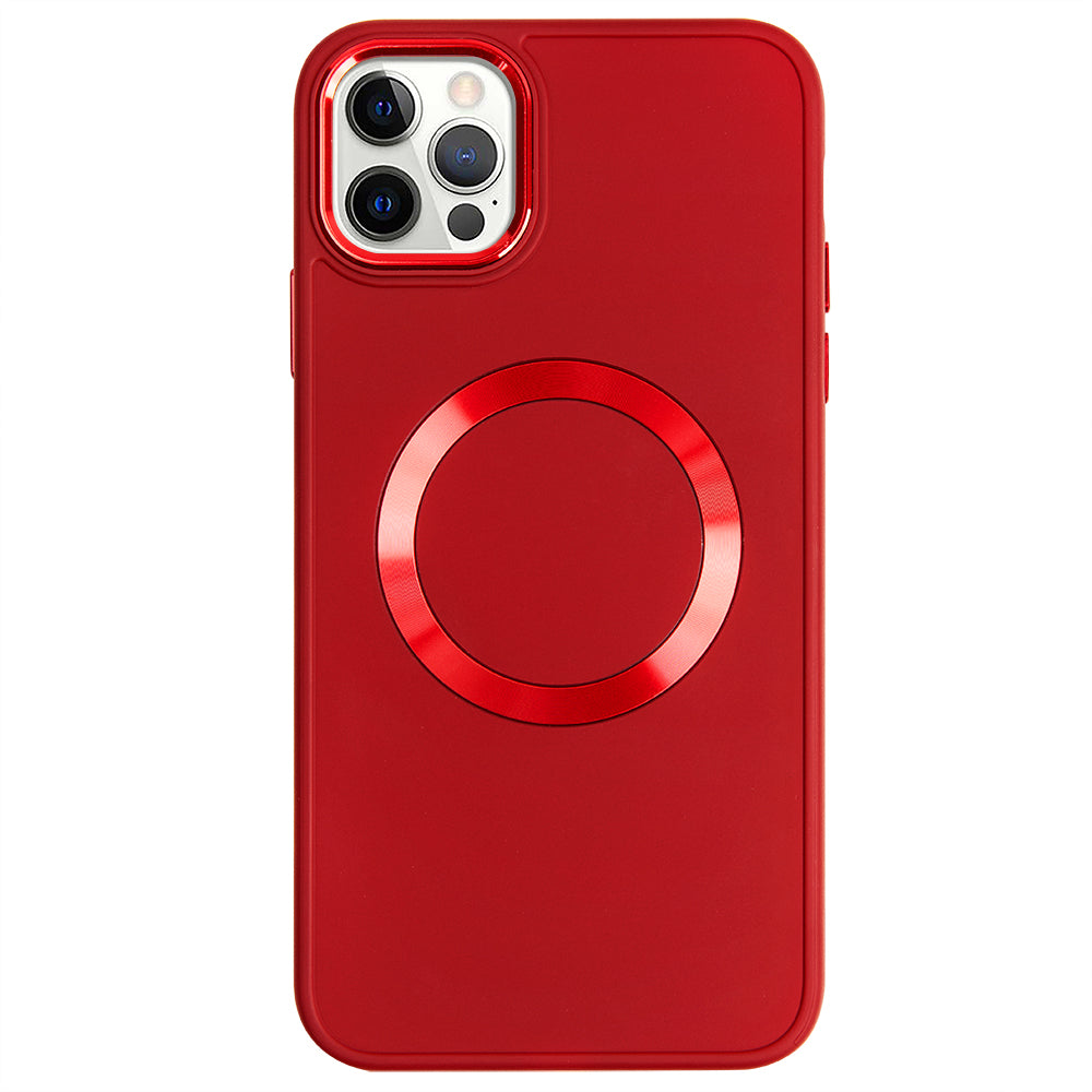 Apple iPhone 12 Pro Max Renkli Magsafe Case Kırmızı