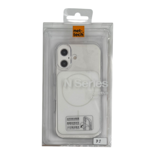 Apple iPhone 17 Lansman Şeffaf Magsafe Telefon Kılıfı Beyaz