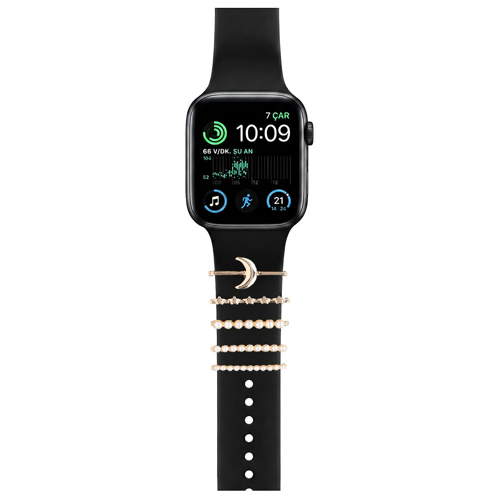 Apple Watch Charm Gold Moon Kordon Aksesuarı