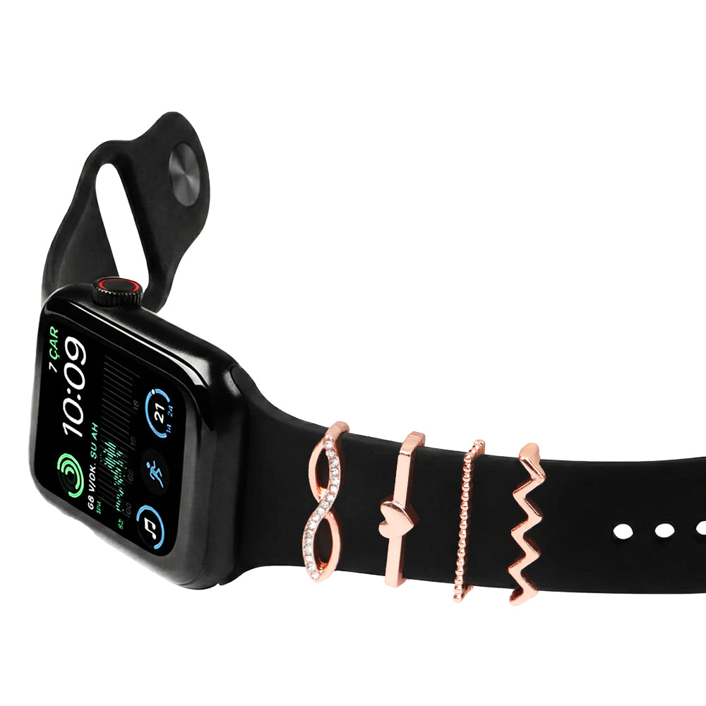 Apple Watch Charm Rose Infinity Diamond Kordon Aksesuarı