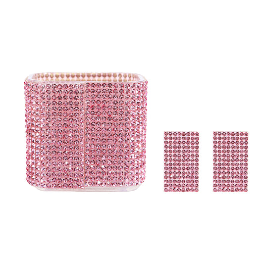 Şarj Başlığı ve Kablo Koruyucu 4 lü Set Pembe Işıltılı