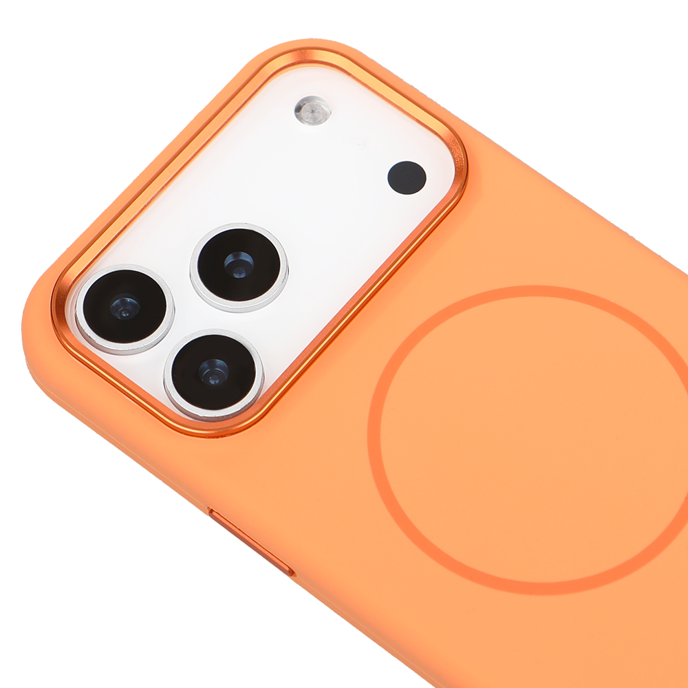 Apple iPhone 17 Pro Max Style Magsafe Telefon Kılıfı Turuncu