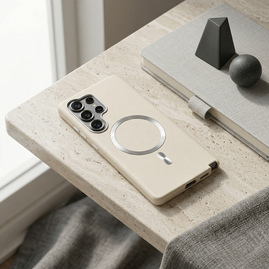 Samsung S26 Ultra Solid Magsafe Telefon Kılıfı Krem