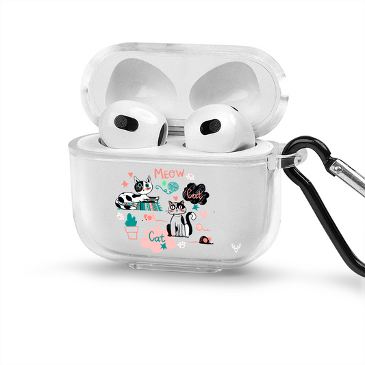 Apple AirPods 4 Cats Şeffaf Kılıfı