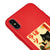 iPhone X Black Cat Smile Telefon Kılıfı - Renkli Silikon - Kırmızı