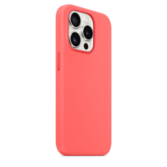 Apple iPhone 15 Pro Silikon Magsafe Case Koyu Pembe