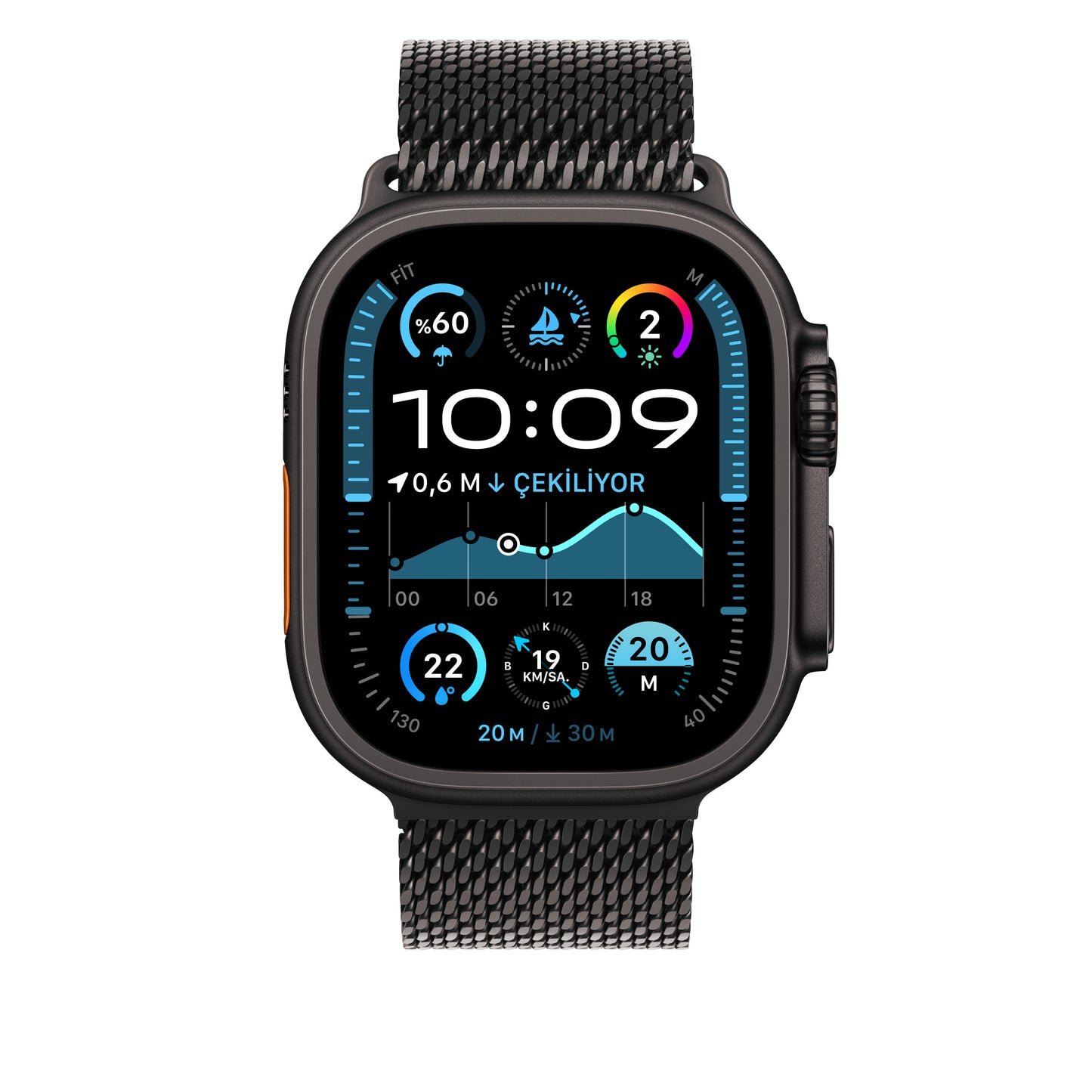 Apple Watch Milano Loop Hasır Black Premium Kordon