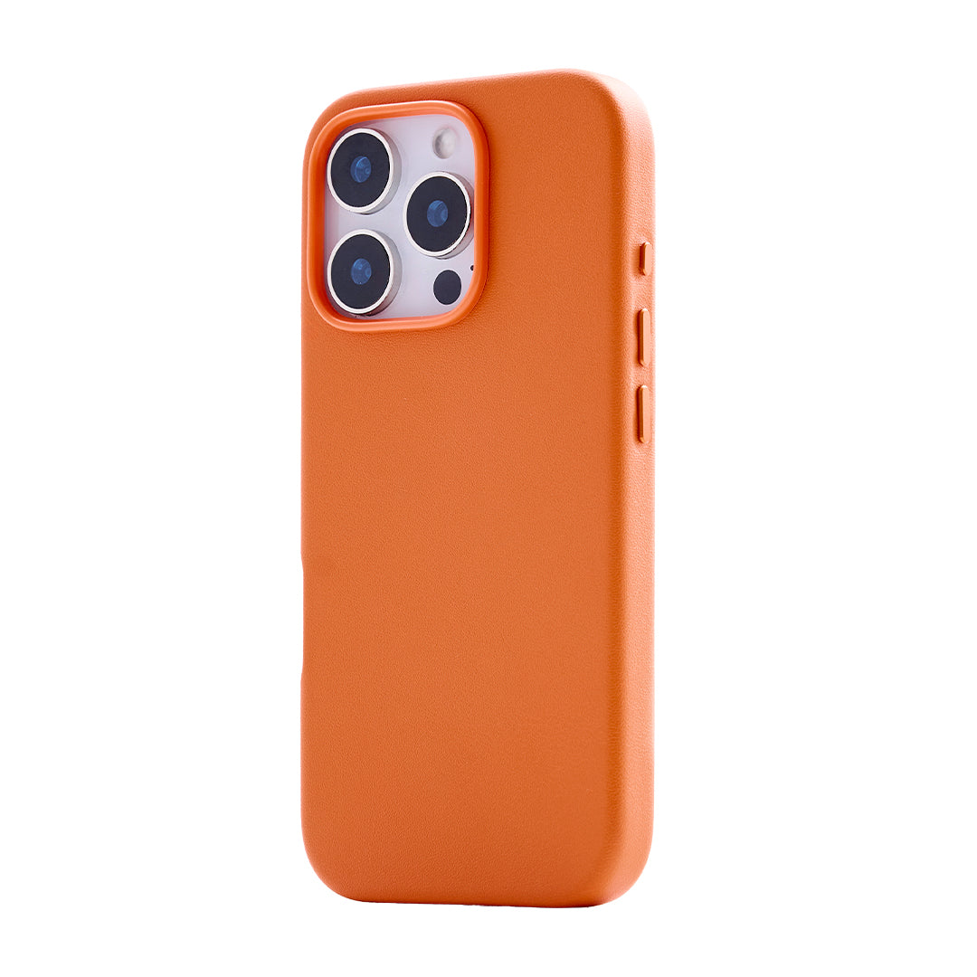 iPhone 15 Gizli Magsafeli Vegan Deri Telefon Kılıfı - Kiremit