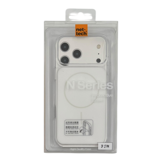 Apple iPhone 17 Pro Lansman Şeffaf Magsafe Telefon Kılıfı Beyaz