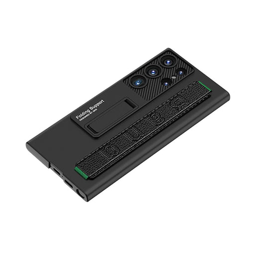 Samsung S24 Ultra Bileklik ve Standlı Kılıf Carbon Black