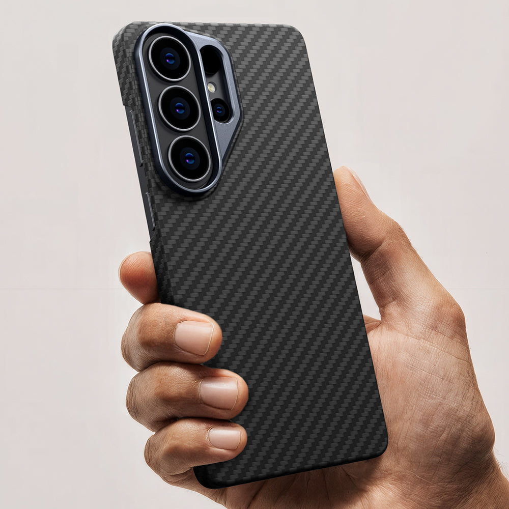 Samsung S26 Ultra Magsafeli Aramid Malzeme Ultra Koruyucu Siyah Telefon Kılıfı