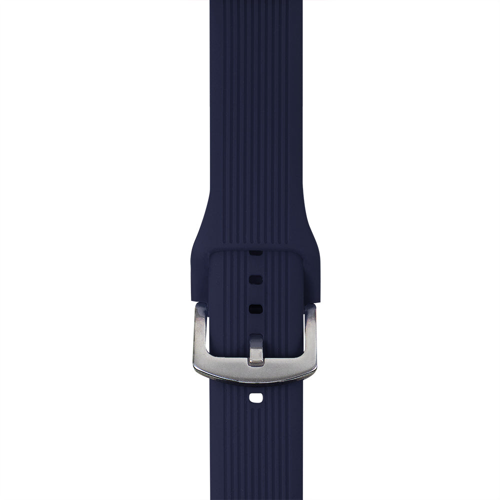Apple Watch Çizgili Silikon Lacivert Saat Kordonu