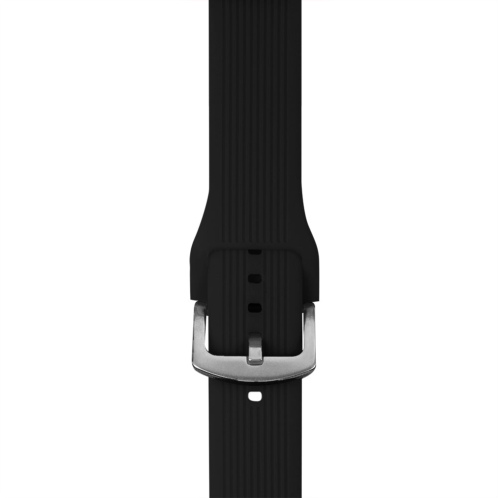 Apple Watch Çizgili Silikon Siyah Saat Kordonu