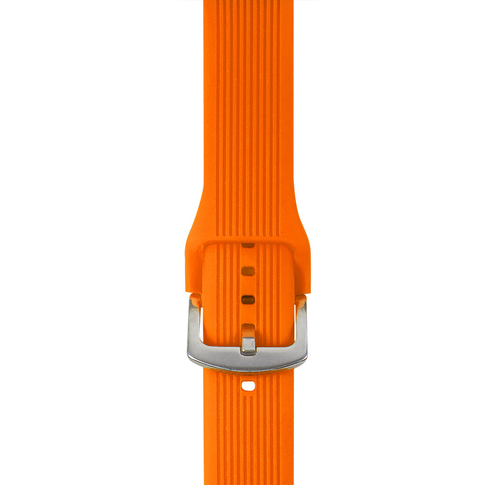 Apple Watch Çizgili Silikon Turuncu Saat Kordonu