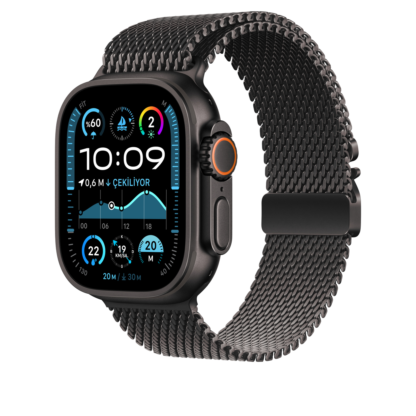 Apple Watch Milano Loop Hasır Black Premium Kordon
