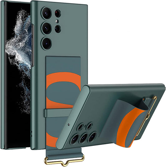 Samsung S23 Ultra Bileklik ve Askı Aparatlı Kılıf Green