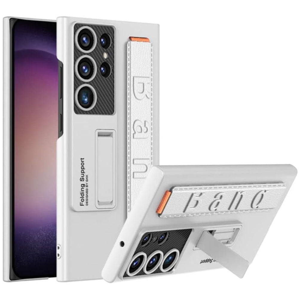 Samsung S24 Ultra Bileklik ve Standlı Kılıf White